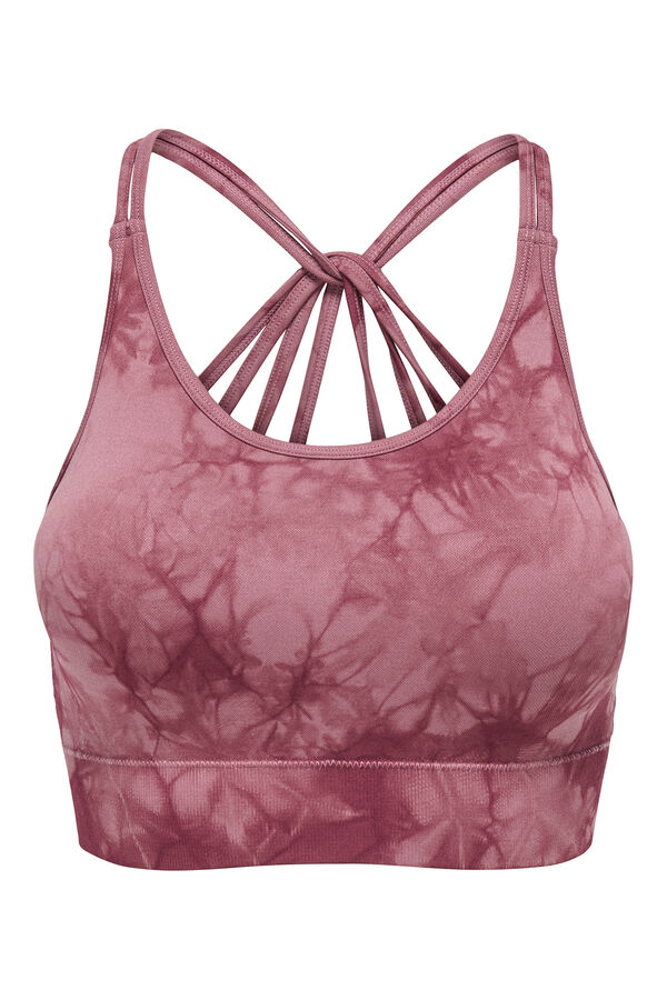 Only Play Soutien desportivo sem costura tie dye rosa