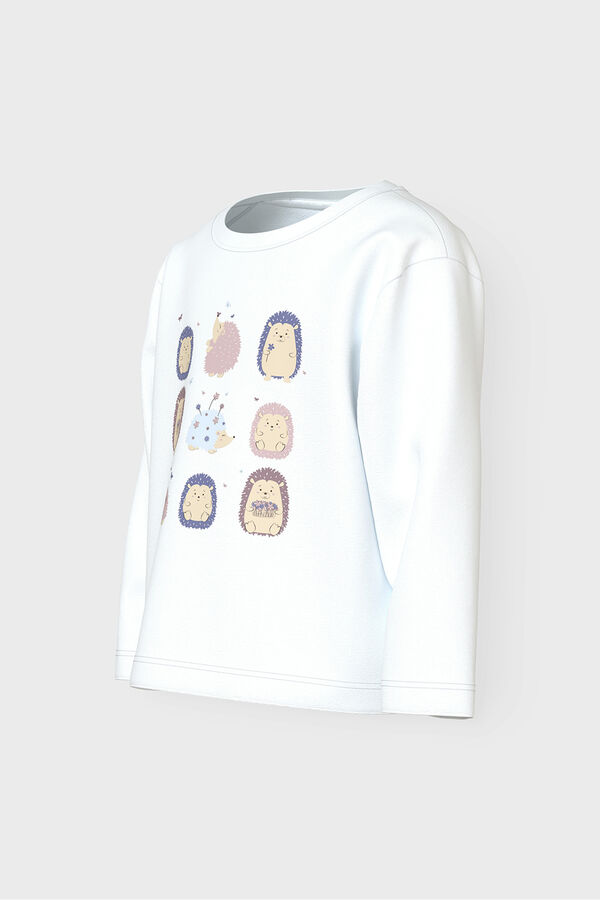 Name it T-shirt manga manga para menina branco