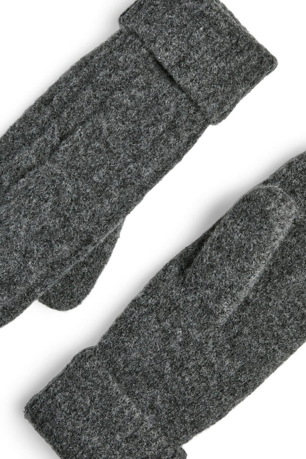 Pieces Luvas de malha cinzento