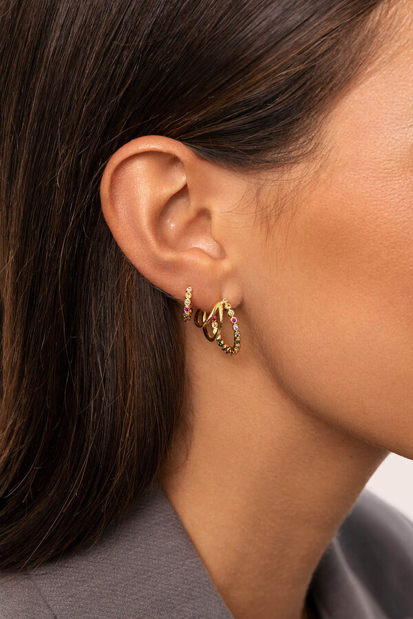 Singularu Pendiente Suelto Aro Orbit Ba&ntilde;o Oro amarillo