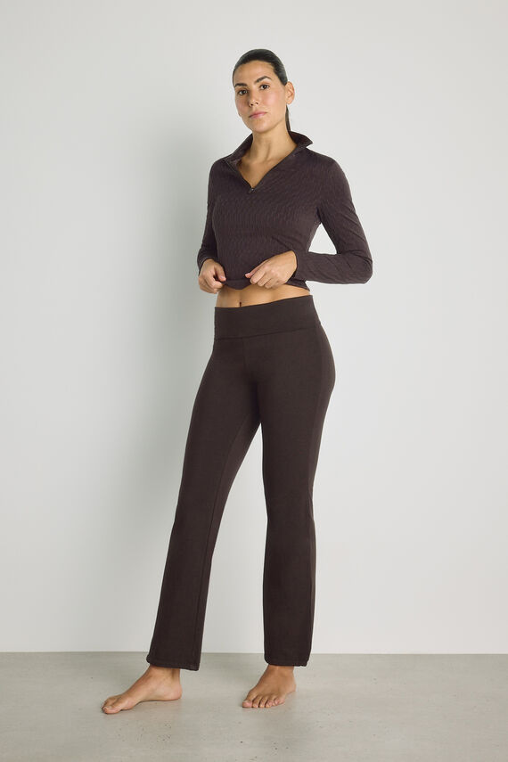Pantalón flare cintura fruncida