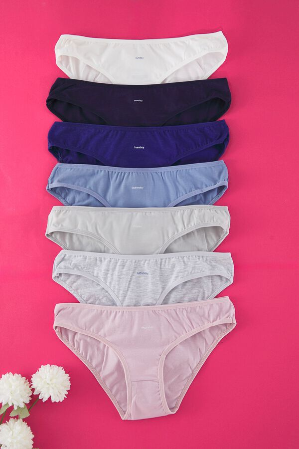 Trendyol Pack de 7 bragas cl&aacute;sicas semanales azul
