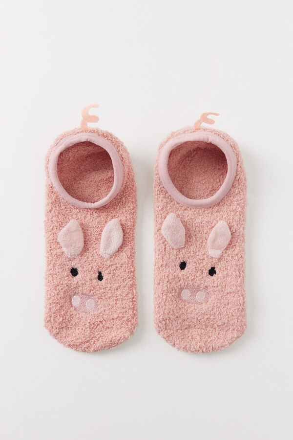 Women'secret Calcetines invisibles pelo cerdito  rosa