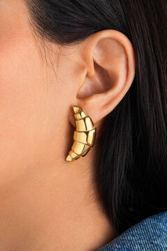 Womensecret Croissant gold-plated steel earrings estampado