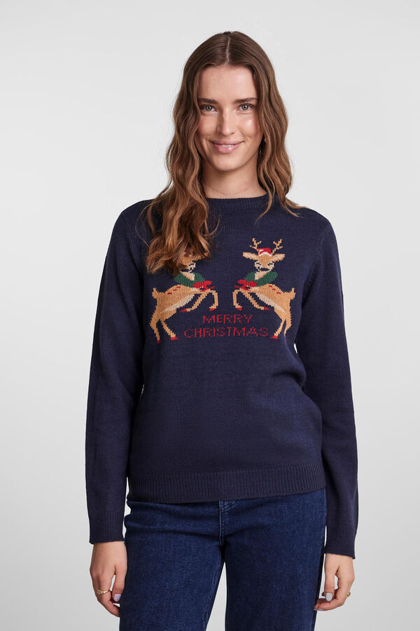 Womensecret Christmas-print jumper. bleu