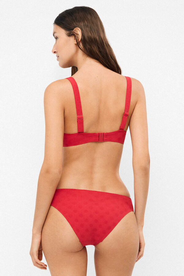 Gisela Braga bikini jacquard de puntos rojo