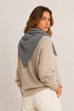 Pieces Pa&ntilde;uelo triangular de invierno gris