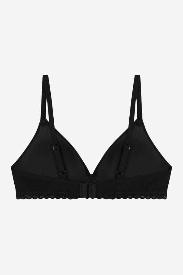 DIM Soutien de menina sem aros em microfibra e renda preto