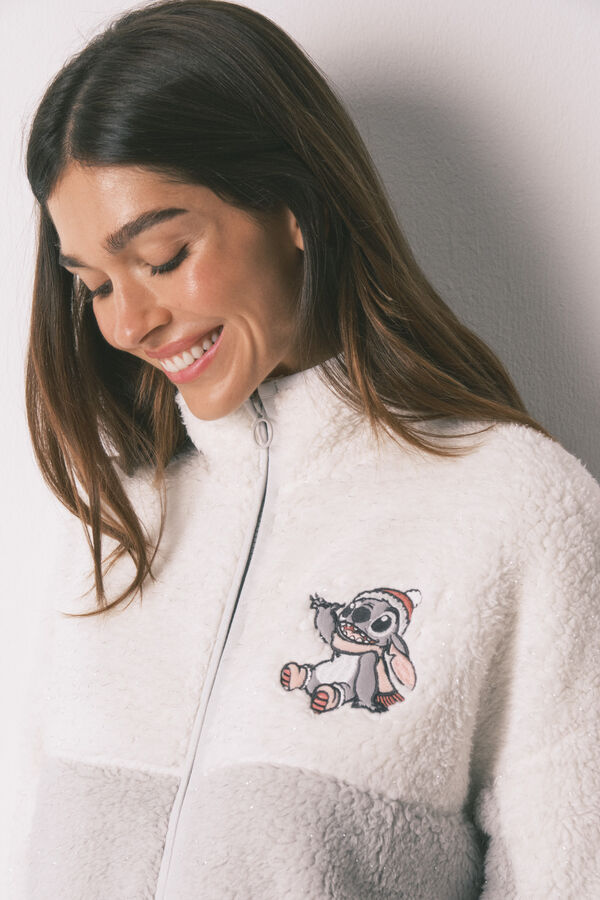 Women'secret Midi kućni ogrtač od ve&scaron;tačkog jagnjećeg krzna lurex Stitch Bež