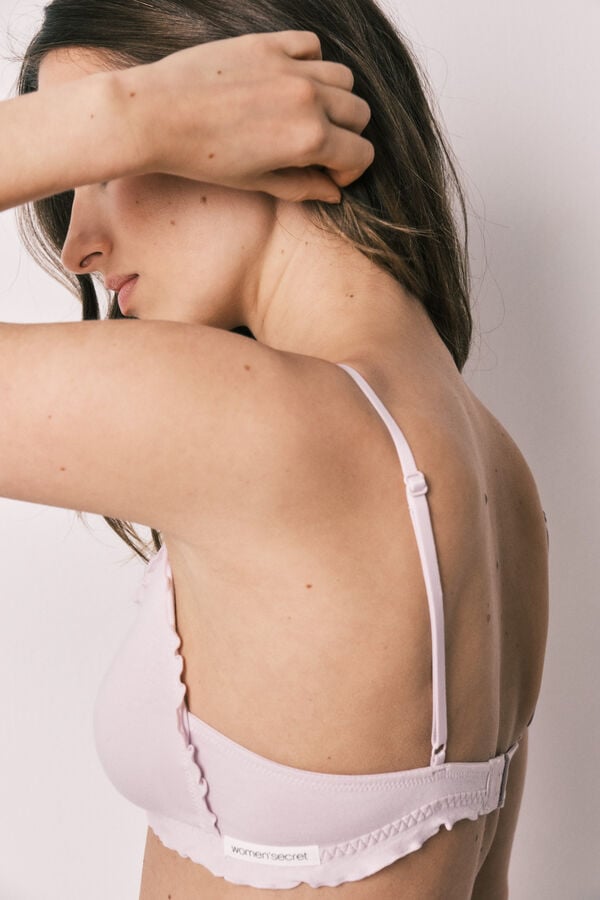 Women'secret Roze pamučni trouglasti grudnjak NATURAL Roze