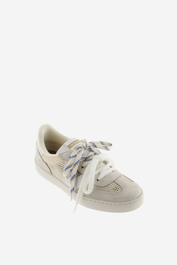 Victoria Zapatillas tipo malla piezas serraje beige