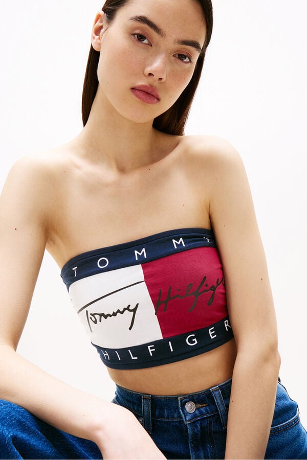 Tommy Hilfiger Bandeau imprim&eacute; drapeau Tommy Hilfiger bleu