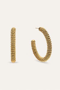 Singularu Pendientes Aro Disco Acero Ba&ntilde;o Oro