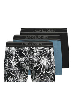 Jack & Jones Pack 3 b&oacute;xers estampados negro