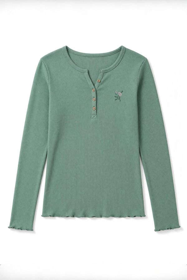 Women'secret Zelena majica dugih rukava Zelena