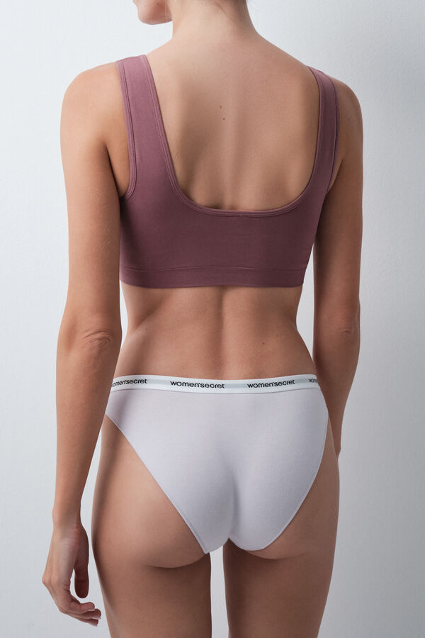 Women'secret Pack 7 bragas cl&aacute;sicas algod&oacute;n lisas logo Print