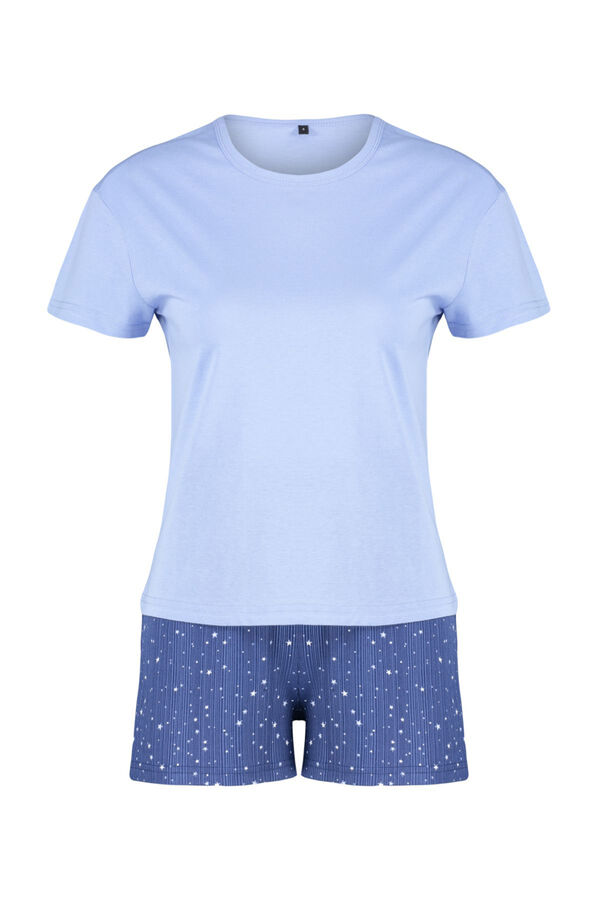 Trendyol Conjunto de pijama curto estampado com estrelas azuis  azul