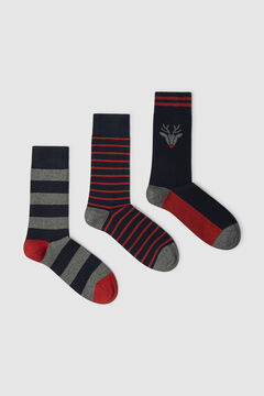 Pepe Jeans Pack of 3 Christmas striped socks bleu