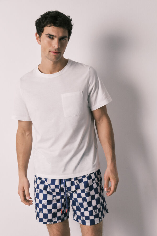 Women'secret Mu&scaron;ki kupaći kostim sa Looney Tunes kariranim printom Plava