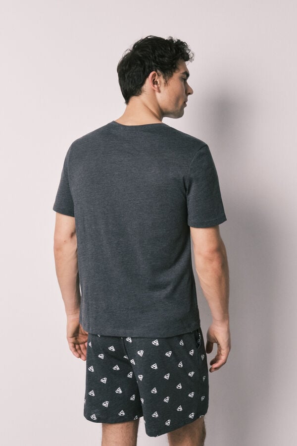 Women'secret Pamučna mu&scaron;ka kratka pidžama Superman Siva