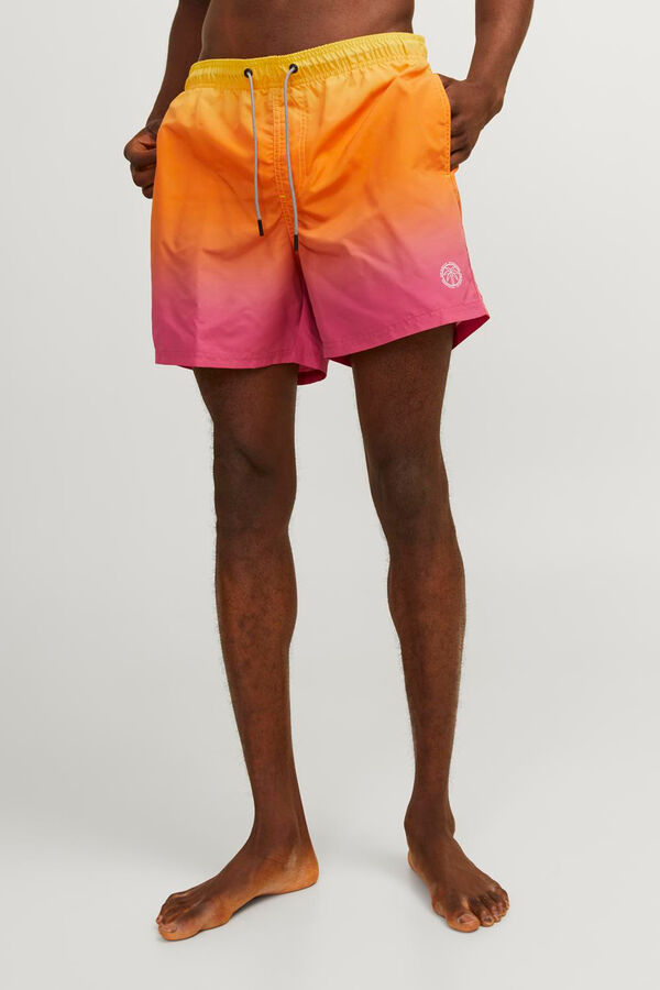 Jack & Jones Men's tie dye swim shorts yellow