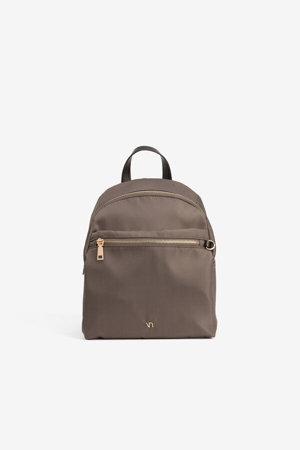 Vilanova Mochila com bolso de nylon caqui