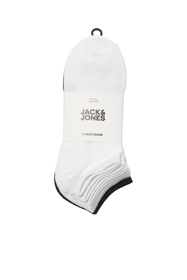 Jack & Jones Lot 7 chaussettes courtes basiques blanc