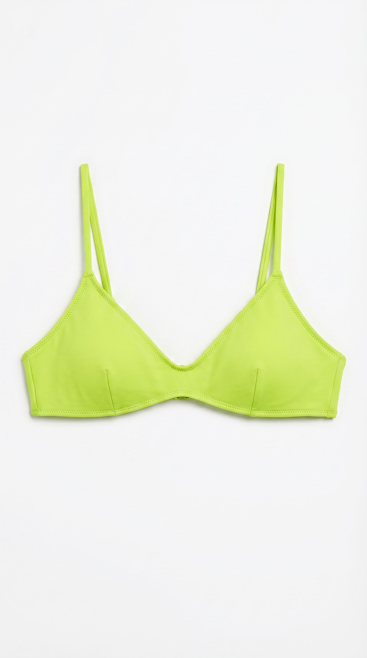 HI&BYE Žuti jednobojni top bikinija sa V-izrezom