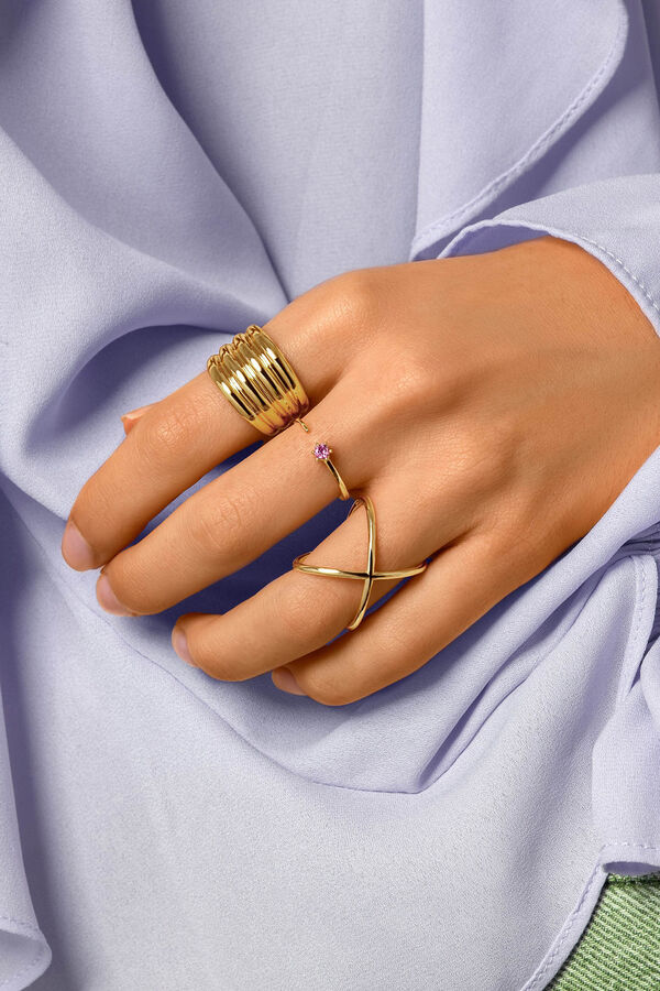 Womensecret Sophie Lavande gold-plated silver ring imprimé