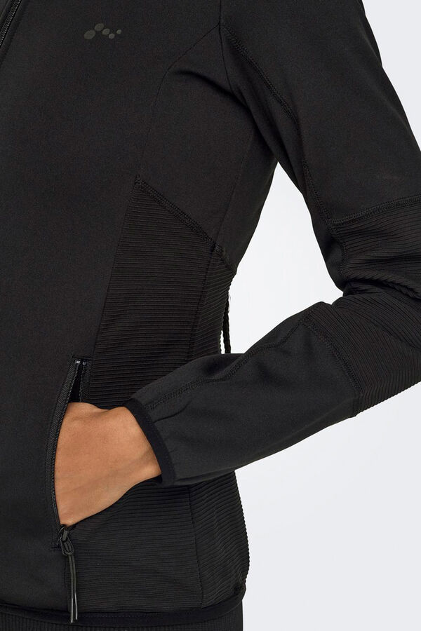 Only Play Chaqueta t&eacute;cnica forro polar negro