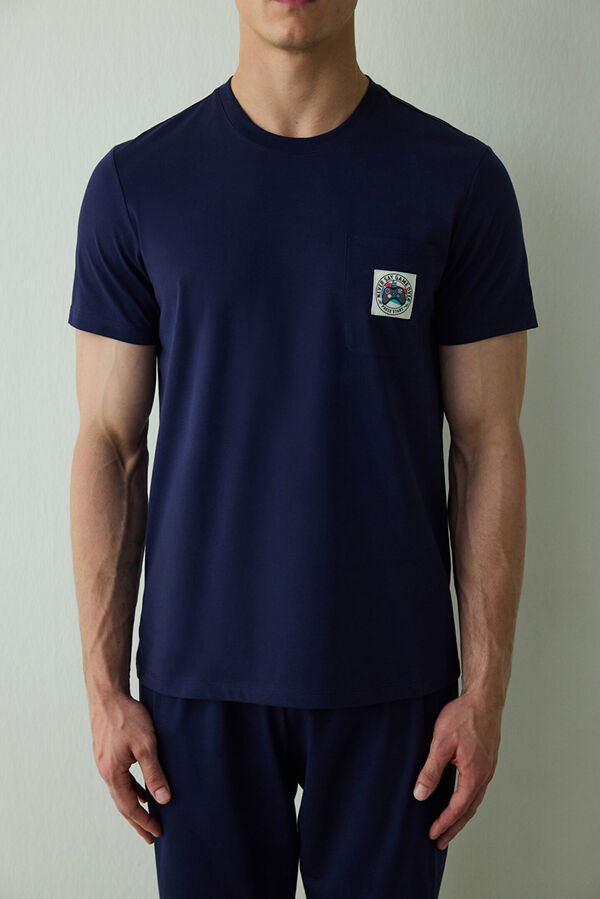 Penti Conjunto de pijama de manga corta de algod&oacute;n "Never" para hombre azul