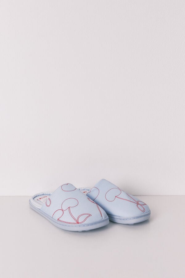 Women'secret Plave sobne papuče sa tre&scaron;njama Plava