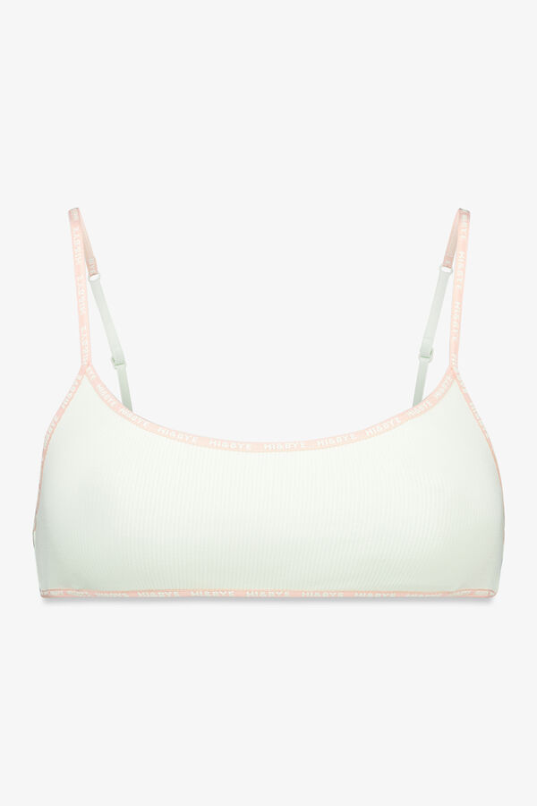 HI&BYE Zeleni pamučni top grudnjak sa odvojivim korpe Zelena