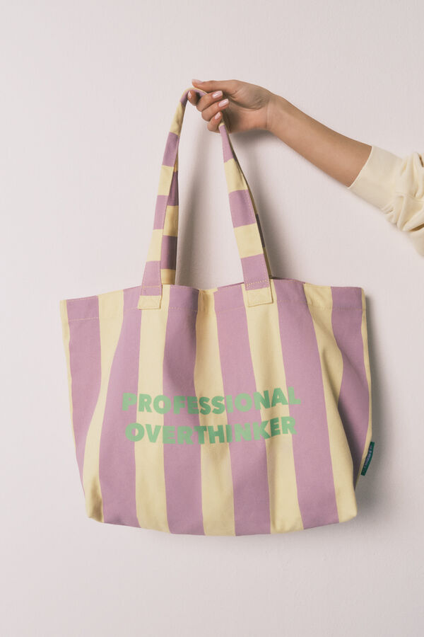 HI&BYE Lila prugasta torba shopper Ljubičasta