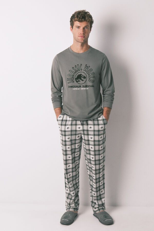 Women'secret Muška duga pidžama „Svet iz doba jure“ od 100% pamuka Kaki