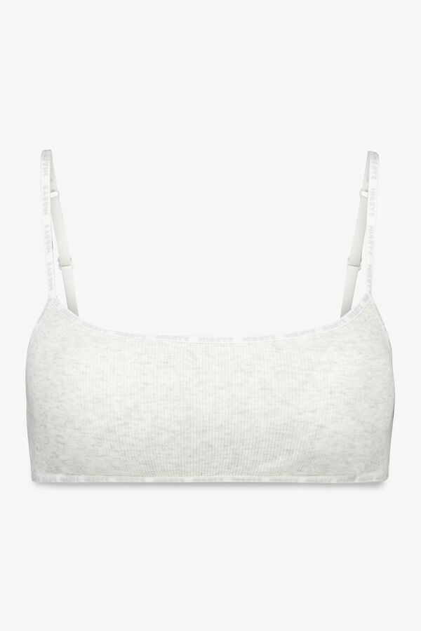 HI&BYE Pamučni top grudnjak sa skidljivim korpe, sive boje Siva