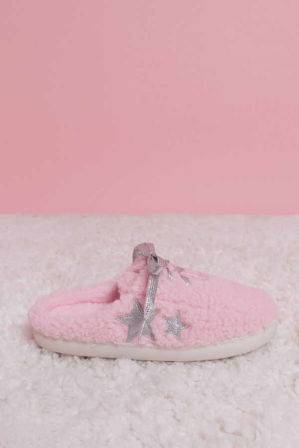 HI&BYE Roze sobne papuče od ovčije kože Roze