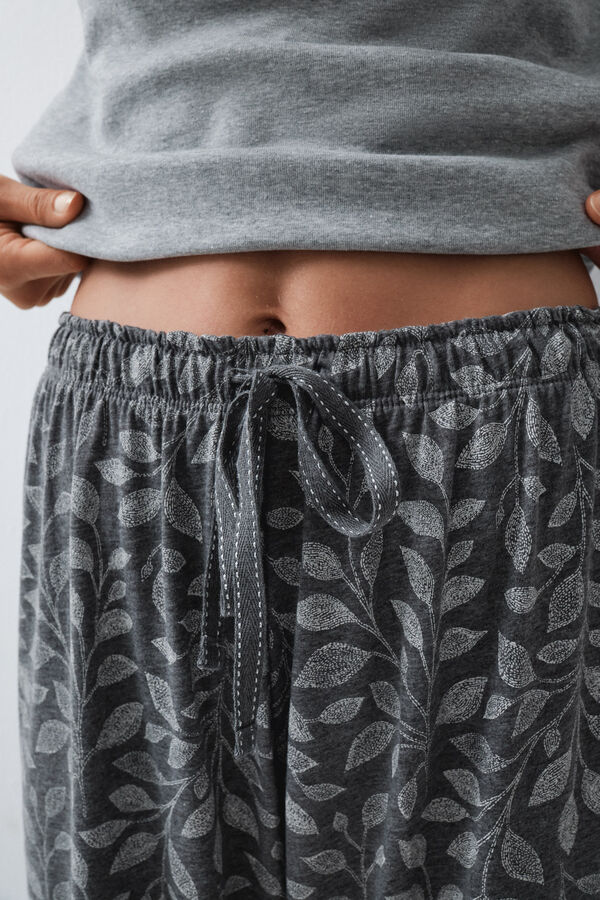 Women'secret Sive pamučne duge pufnaste pantalone Print