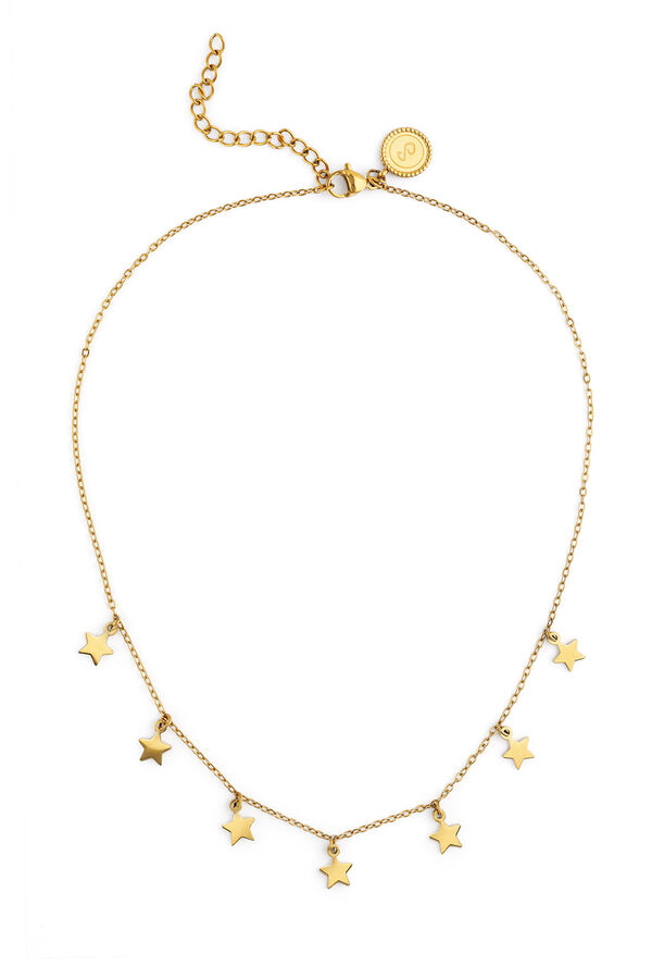 Singularu Colar Mini Estrelas A&ccedil;o Banho de Ouro estampado