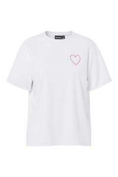 Pieces T-shirt em algod&atilde;o org&acirc;nico estampada
