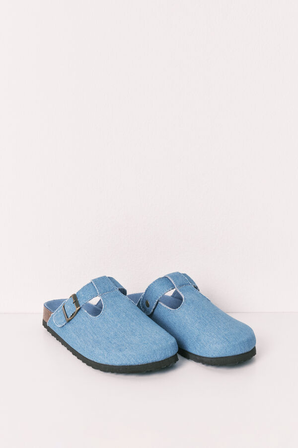 Women'secret Plave zatvorene BIO papuče od teksasa Plava