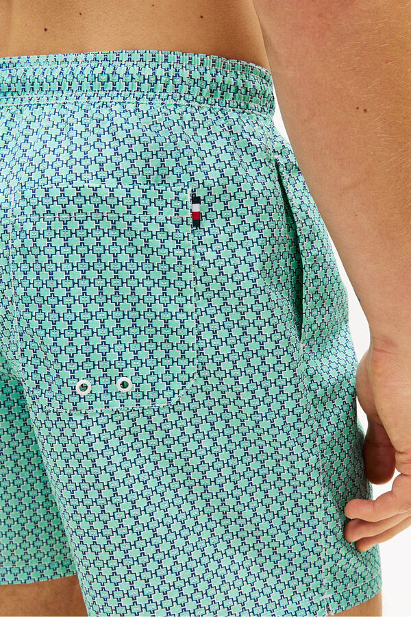 Tommy Hilfiger Ba&ntilde;ador hombre estampado geom&eacute;trico verde