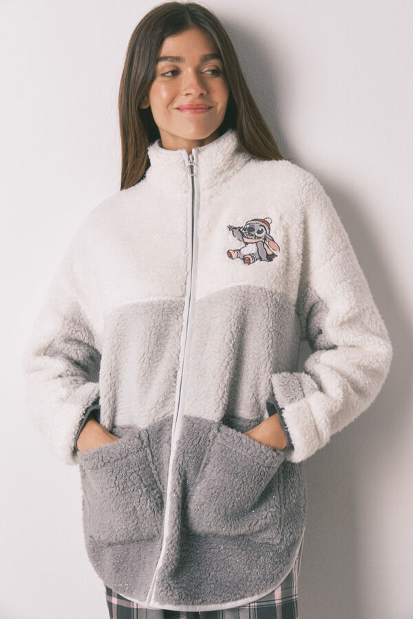 Women'secret Midi kućni ogrtač od ve&scaron;tačkog jagnjećeg krzna lurex Stitch Bež