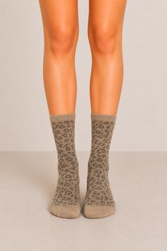 Pieces Meias com estampado animal e lurex