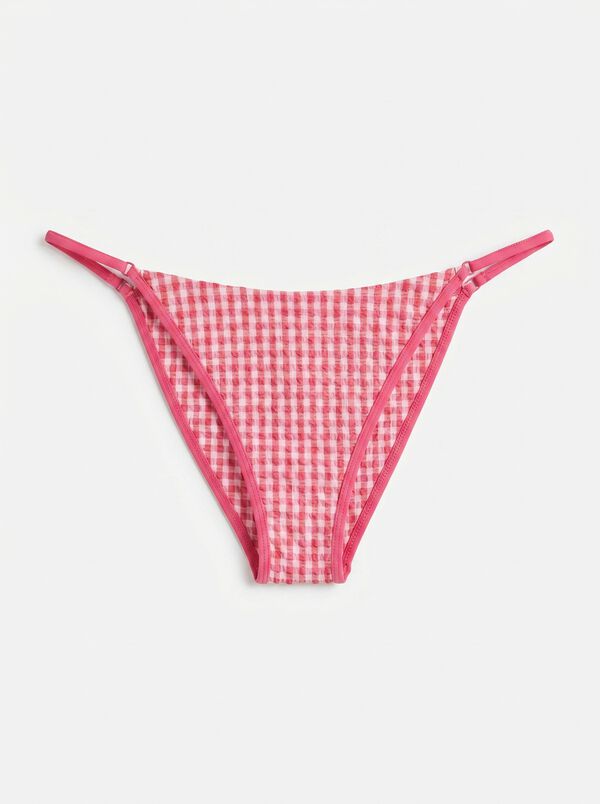 Women'secret Roze donji deo bikinija brazilskog kroja sa U efektom i Vichy printom Roze