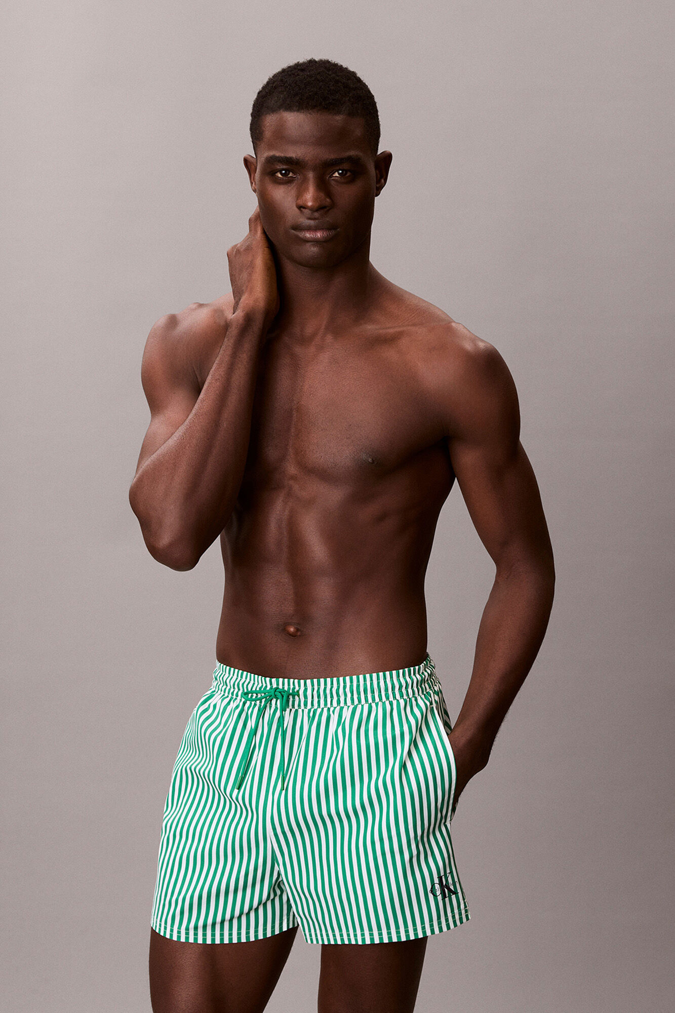 Calvin Klein Ba&ntilde;ador corto rayas cord&oacute;n