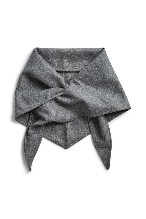 Pieces Pa&ntilde;uelo triangular de invierno gris