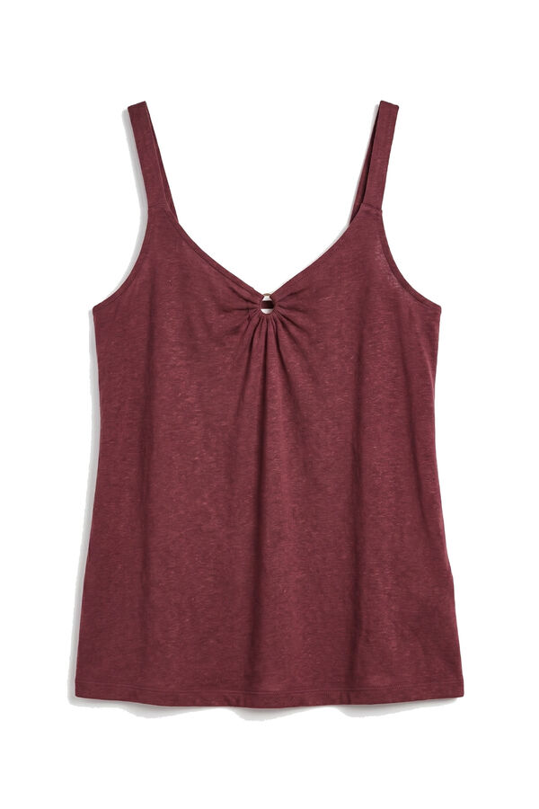 Women'secret Bordo majica sa bretelama i naborima Bordo
