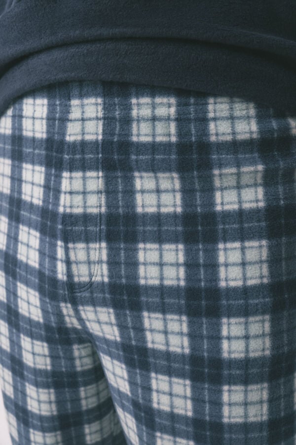 Women'secret Mu&scaron;ka duga pidžama od flisa Plava