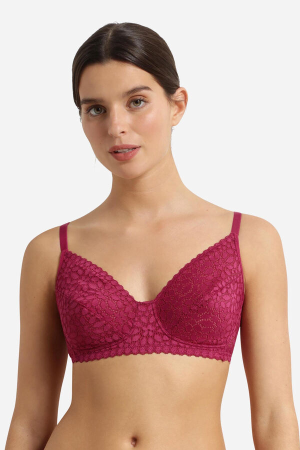 DIM Sujetador sin aro de encaje floral morado/lila